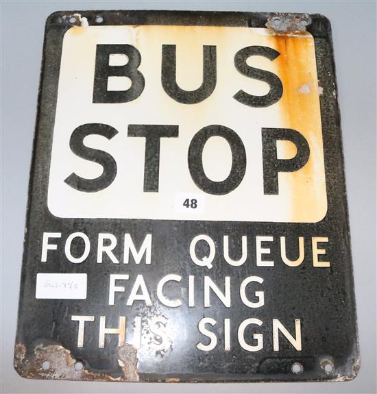 Bus stop sign